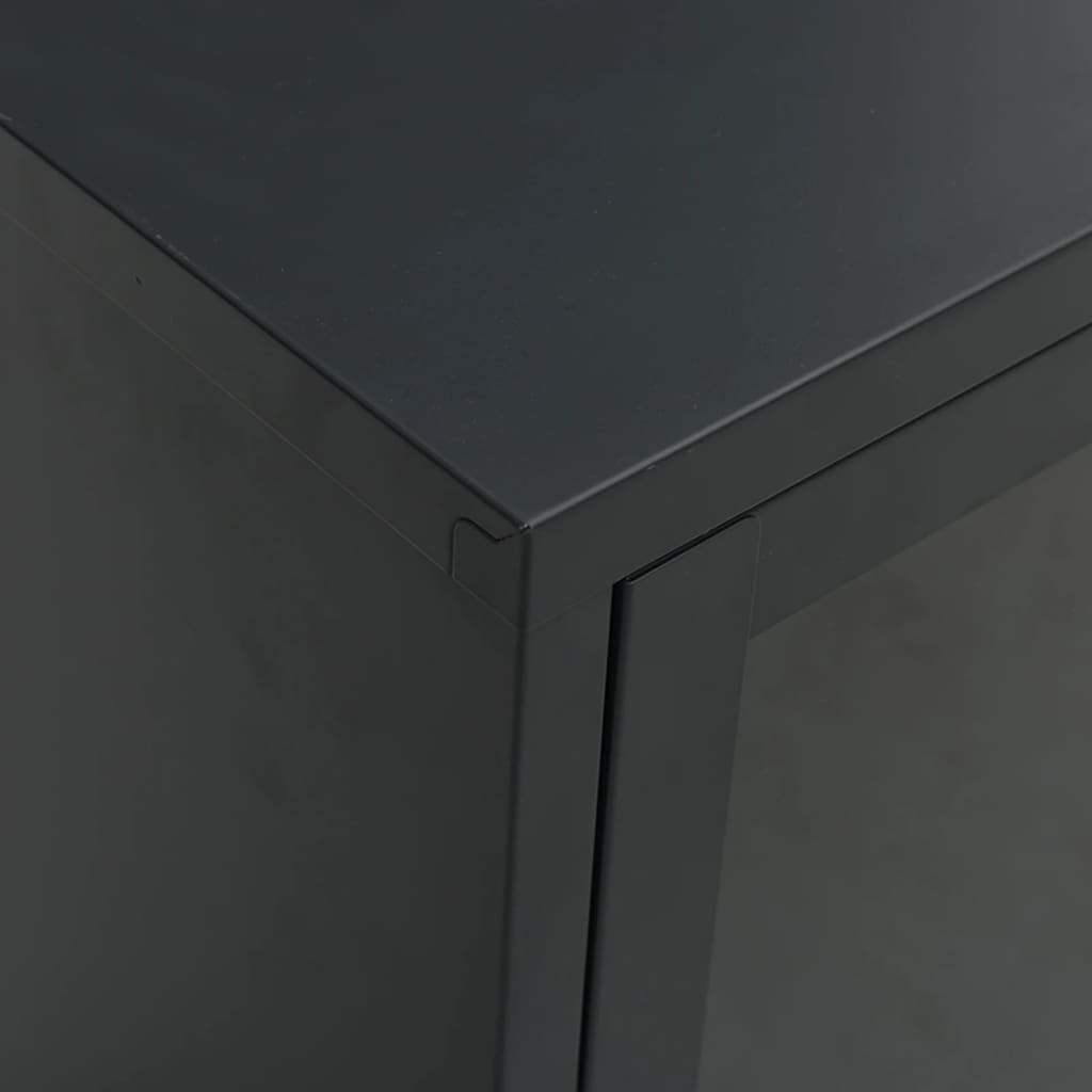 vidaXL Szafka pod telewizor, czarna, 105x35x52 cm, stal i szkło