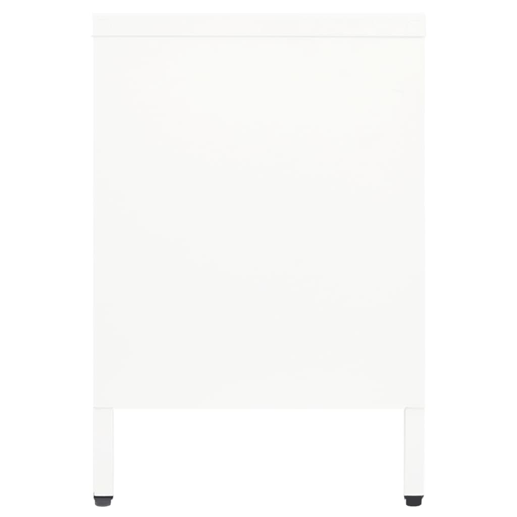 vidaXL Szafka pod telewizor, biała, 105x35x52 cm, stal i szkło