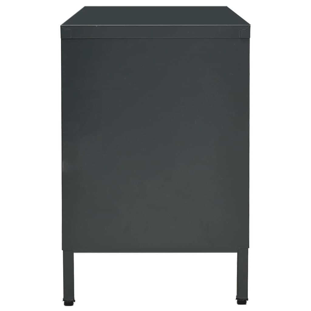 vidaXL Szafka pod telewizor, antracytowa, 105x35x52 cm, stal i szkło