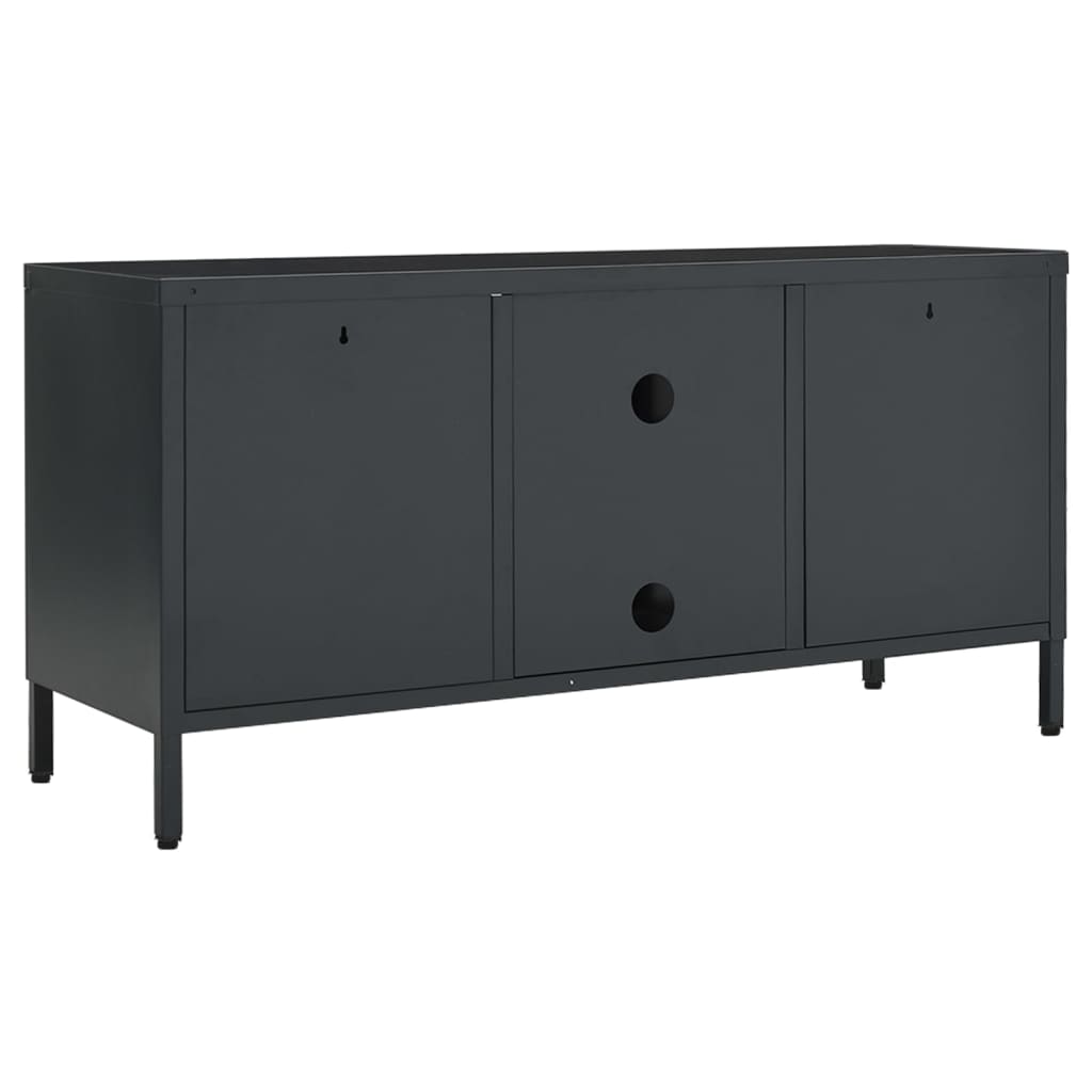vidaXL Szafka pod telewizor, antracytowa, 105x35x52 cm, stal i szkło
