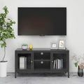 vidaXL Szafka pod telewizor, antracytowa, 105x35x52 cm, stal i szkło