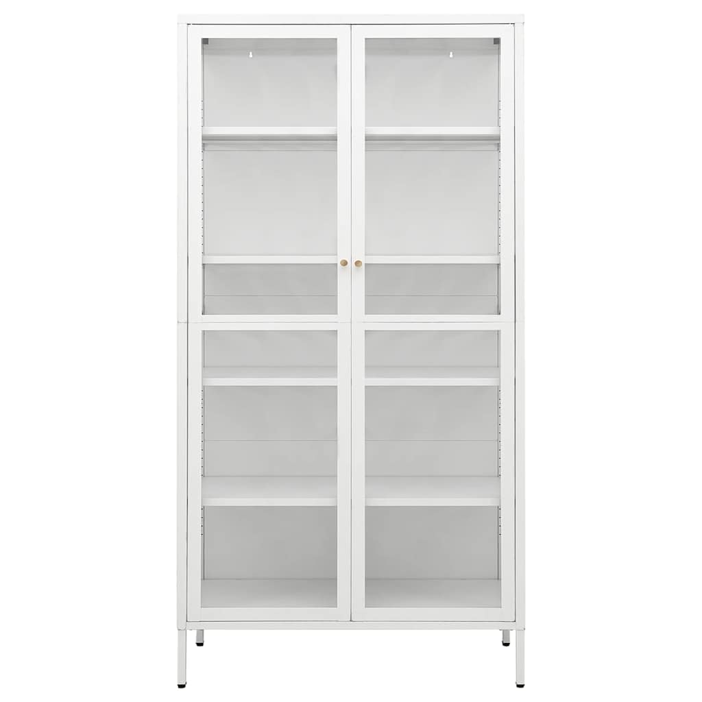 vidaXL Witryna, biała, 90x40x180 cm, stal i hartowane szkło