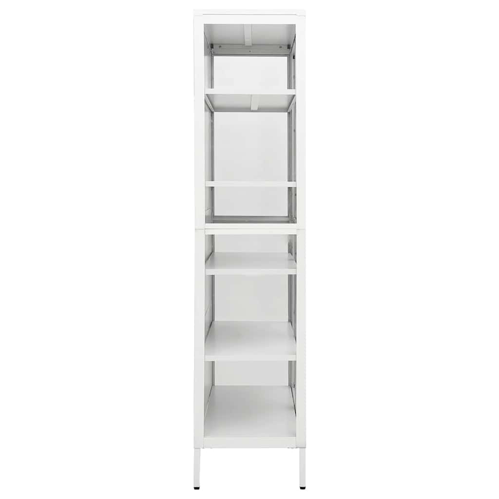 vidaXL Witryna, biała, 90x40x180 cm, stal i hartowane szkło