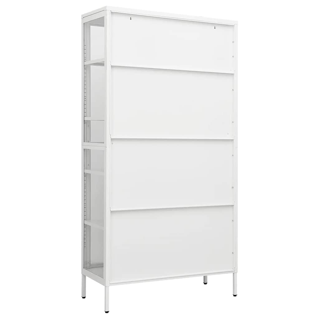 vidaXL Witryna, biała, 90x40x180 cm, stal i hartowane szkło