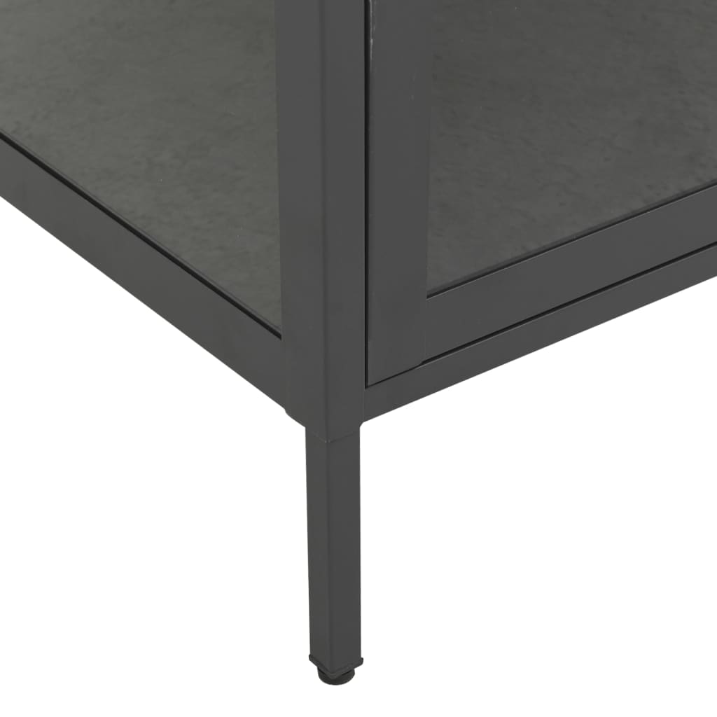 vidaXL Witryna, antracytowa, 90x40x180 cm, stal i hartowane szkło