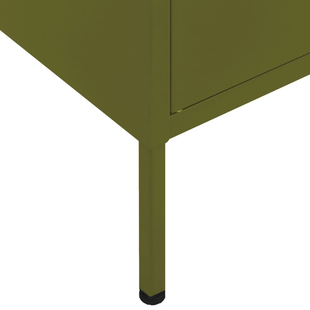 vidaXL Szafka, oliwkowozielona, 80x35x101,5 cm, stalowa