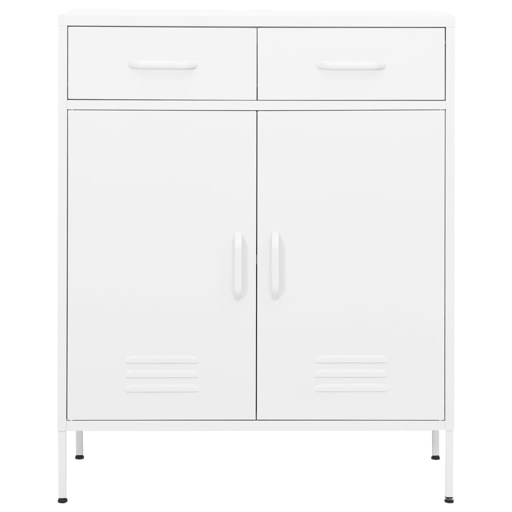 vidaXL Szafka, biała, 80x35x101,5 cm, stalowa