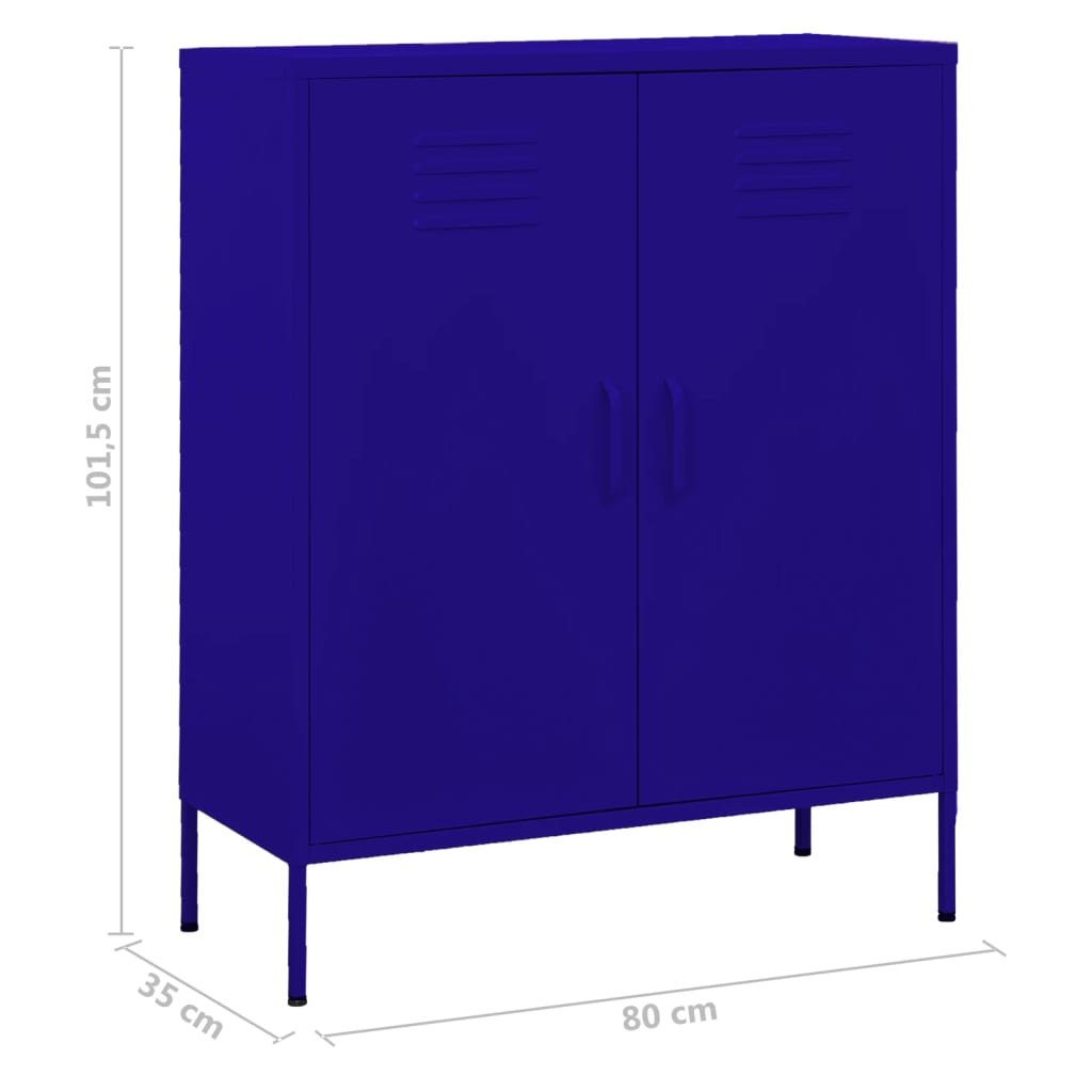 vidaXL Szafka, granatowa, 80x35x101,5 cm, stalowa
