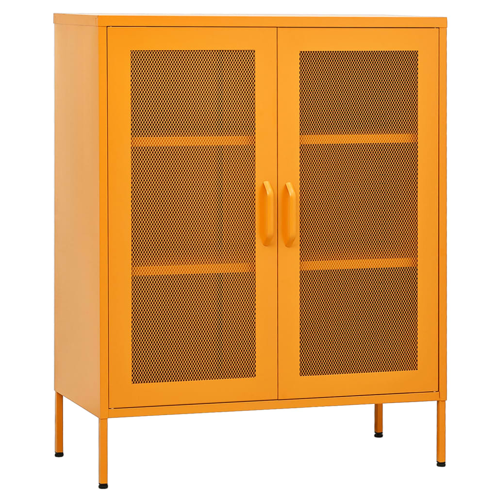 vidaXL Szafka do przechowywania Musztardowo-żółta 80x35x101,5 cm Stal