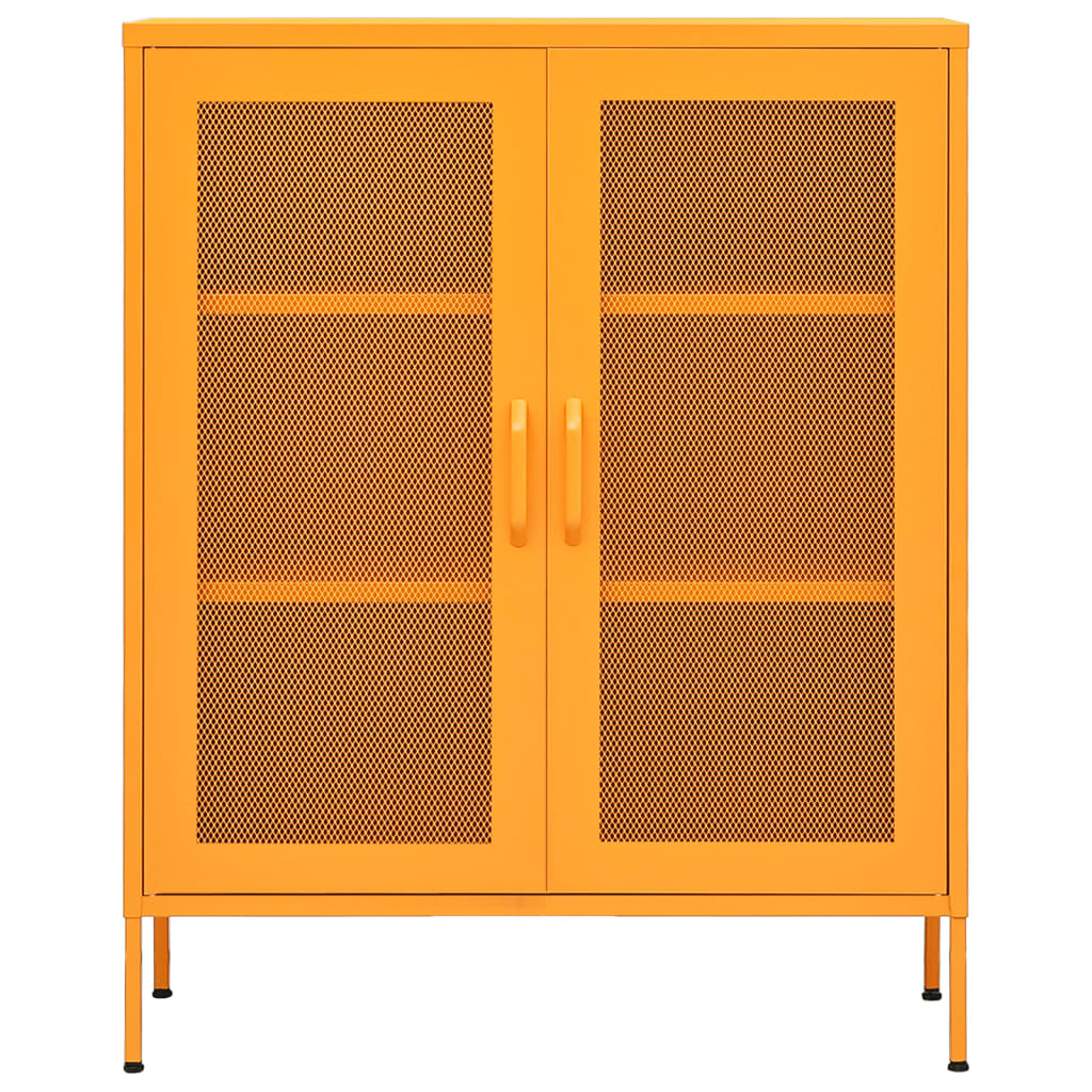 vidaXL Szafka do przechowywania Musztardowo-żółta 80x35x101,5 cm Stal