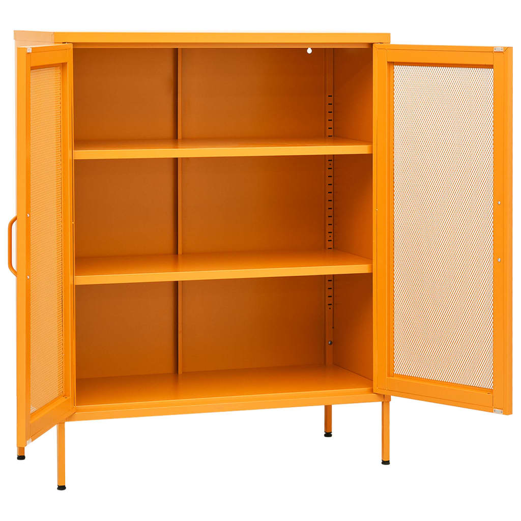 vidaXL Szafka do przechowywania Musztardowo-żółta 80x35x101,5 cm Stal