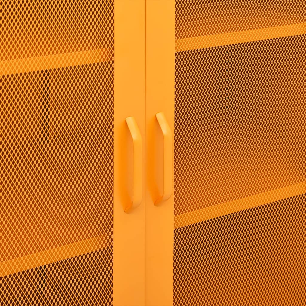 vidaXL Szafka do przechowywania Musztardowo-żółta 80x35x101,5 cm Stal