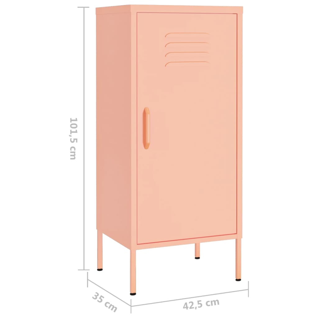 vidaXL Szafka, różowa, 42,5x35x101,5 cm, stalowa