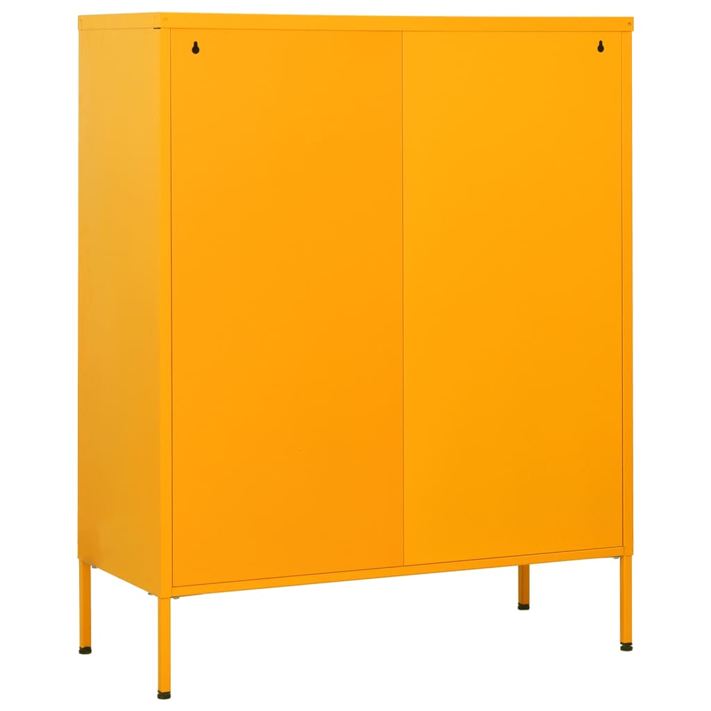 vidaXL Szafka z szufladami, musztardowa, 80x35x101,5 cm, stalowa