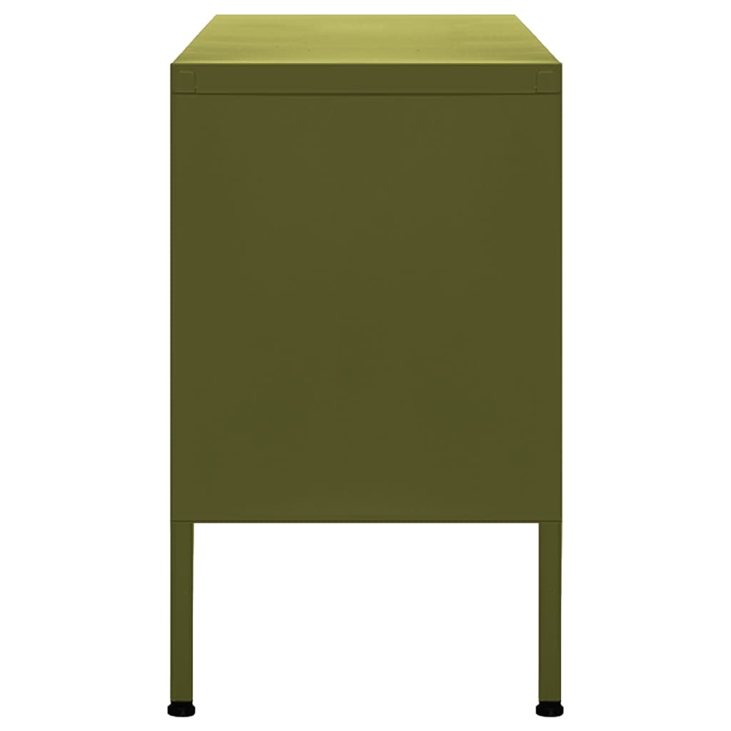 vidaXL Szafka pod telewizor, oliwkowa, 105x35x50 cm, stalowa