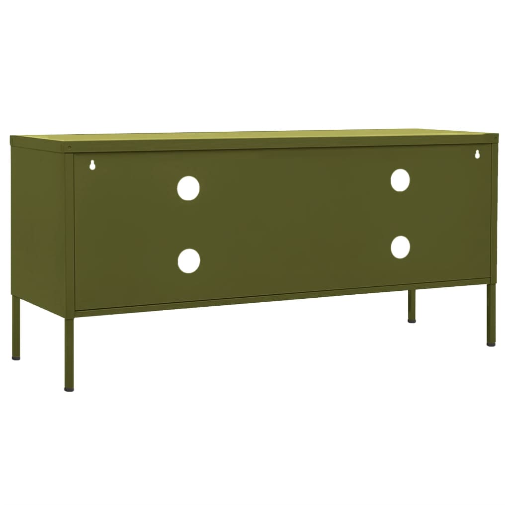 vidaXL Szafka pod telewizor, oliwkowa, 105x35x50 cm, stalowa