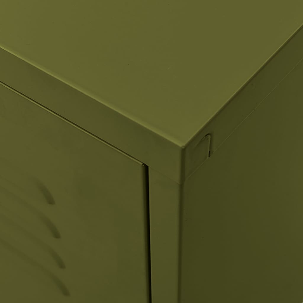 vidaXL Szafka pod telewizor, oliwkowa, 105x35x50 cm, stalowa