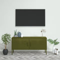 vidaXL Szafka pod telewizor, oliwkowa, 105x35x50 cm, stalowa