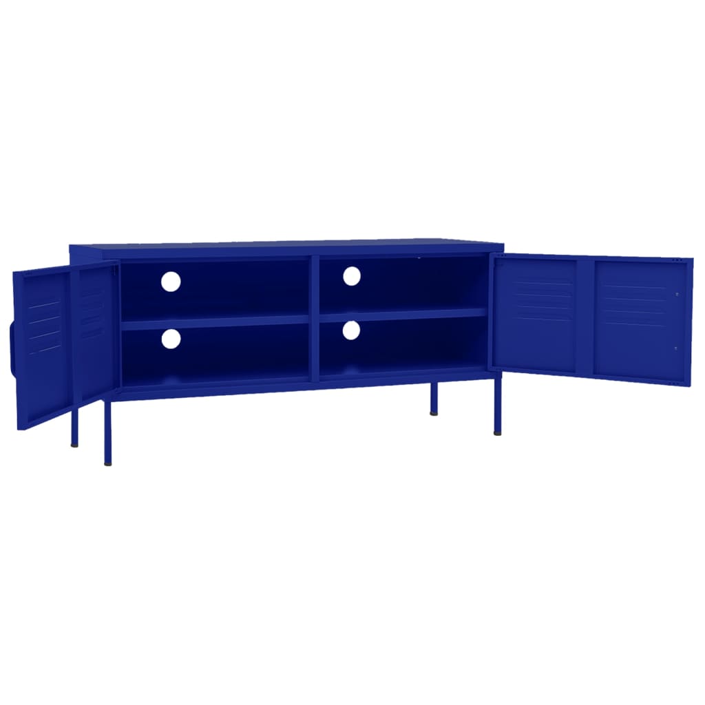 vidaXL Szafka pod telewizor, granatowa, 105x35x50 cm, stalowa