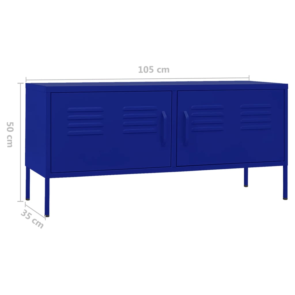 vidaXL Szafka pod telewizor, granatowa, 105x35x50 cm, stalowa