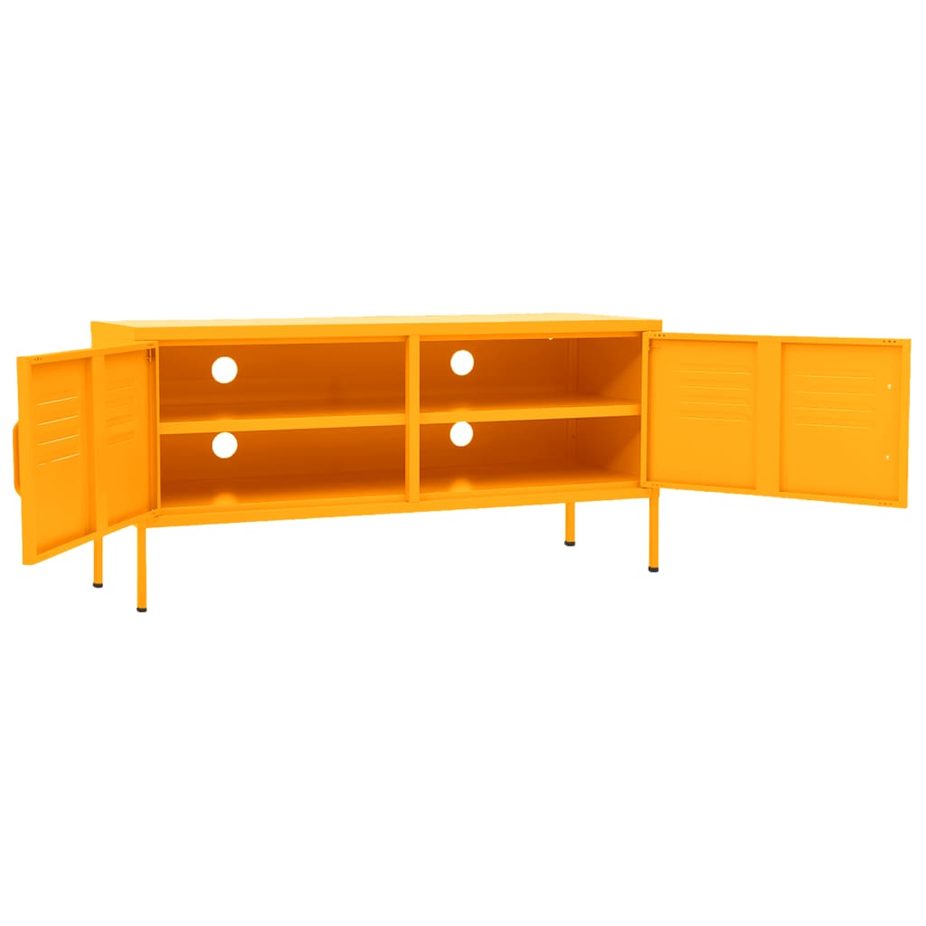 vidaXL Szafka pod telewizor, musztardowa, 105x35x50 cm, stalowa