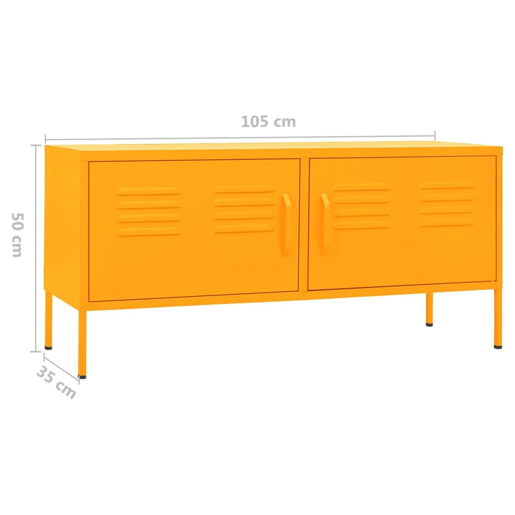 vidaXL Szafka pod telewizor, musztardowa, 105x35x50 cm, stalowa