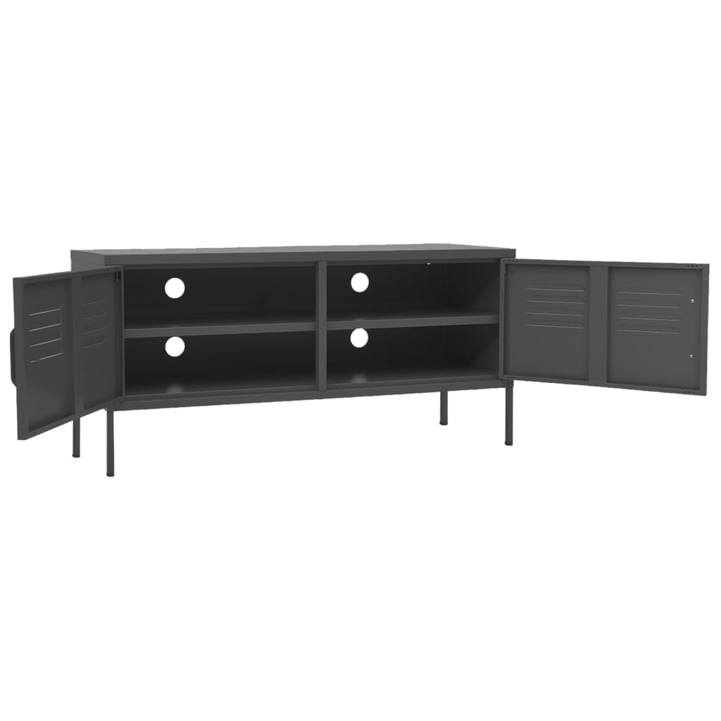 vidaXL Szafka pod telewizor, antracytowa, 105x35x50 cm, stalowa