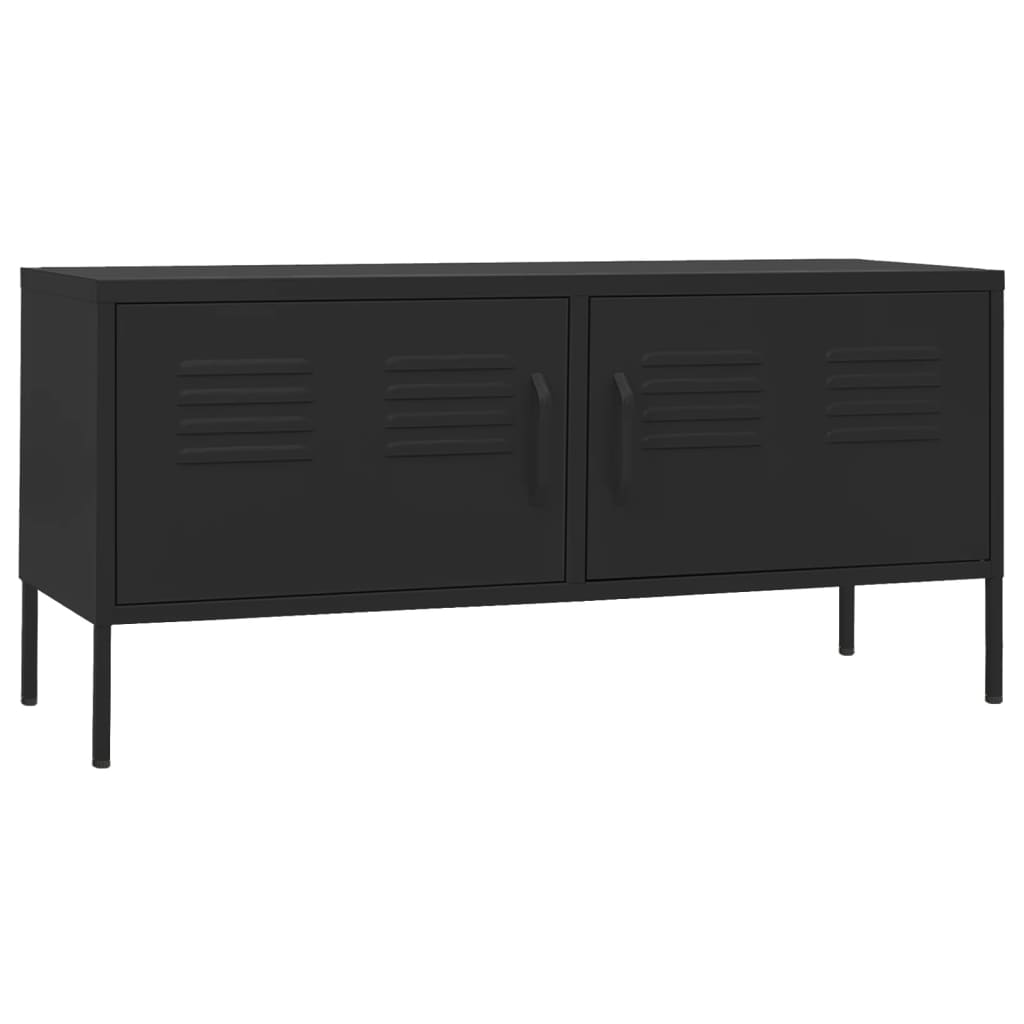 vidaXL Szafka pod telewizor, czarna, 105x35x52 cm, stalowa
