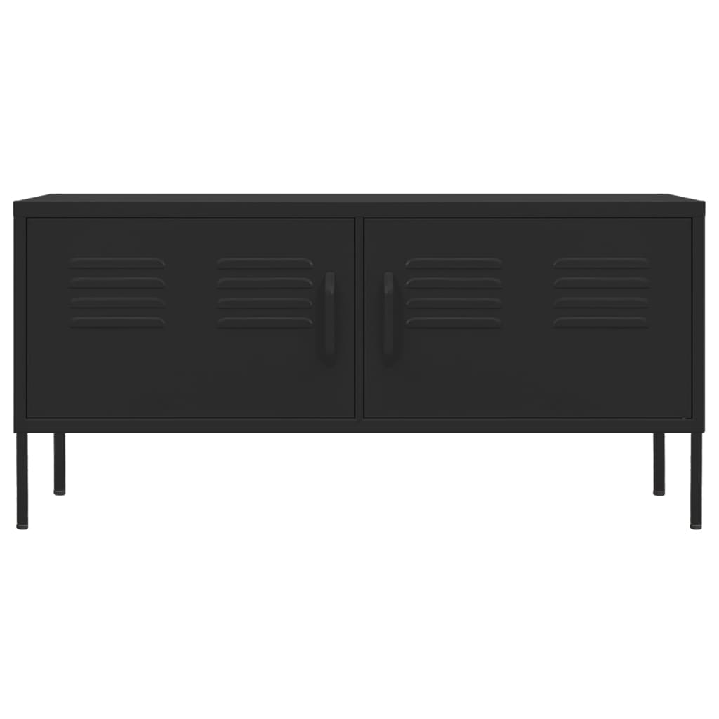 vidaXL Szafka pod telewizor, czarna, 105x35x52 cm, stalowa