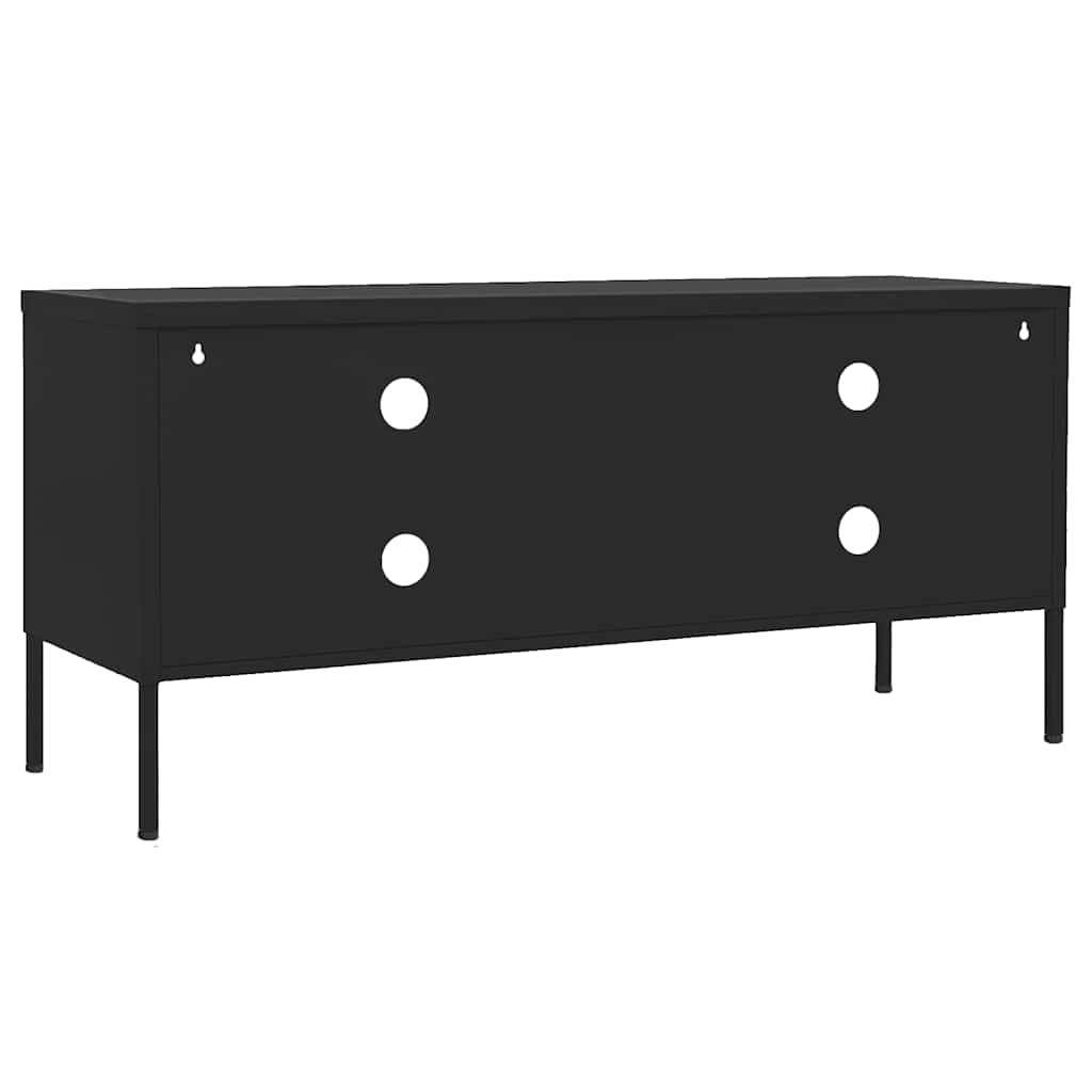 vidaXL Szafka pod telewizor, czarna, 105x35x52 cm, stalowa