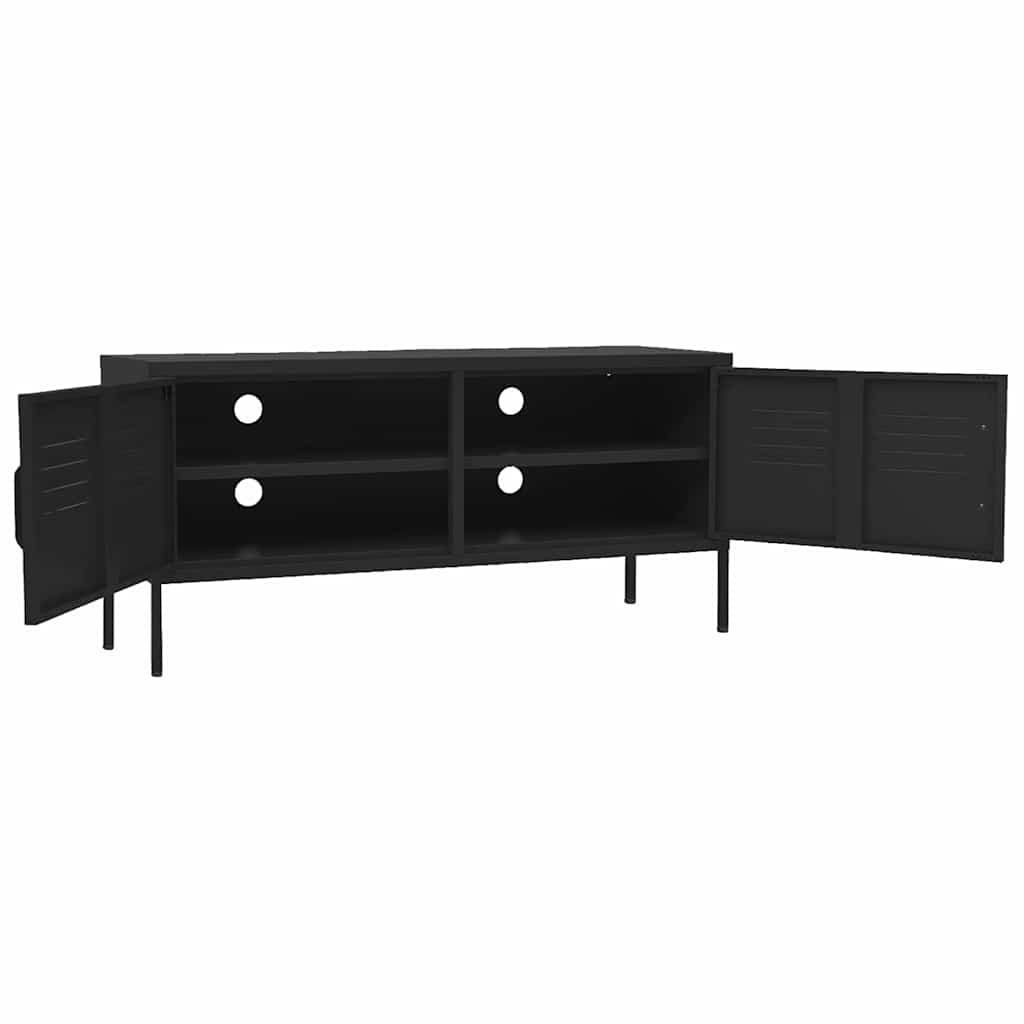 vidaXL Szafka pod telewizor, czarna, 105x35x52 cm, stalowa