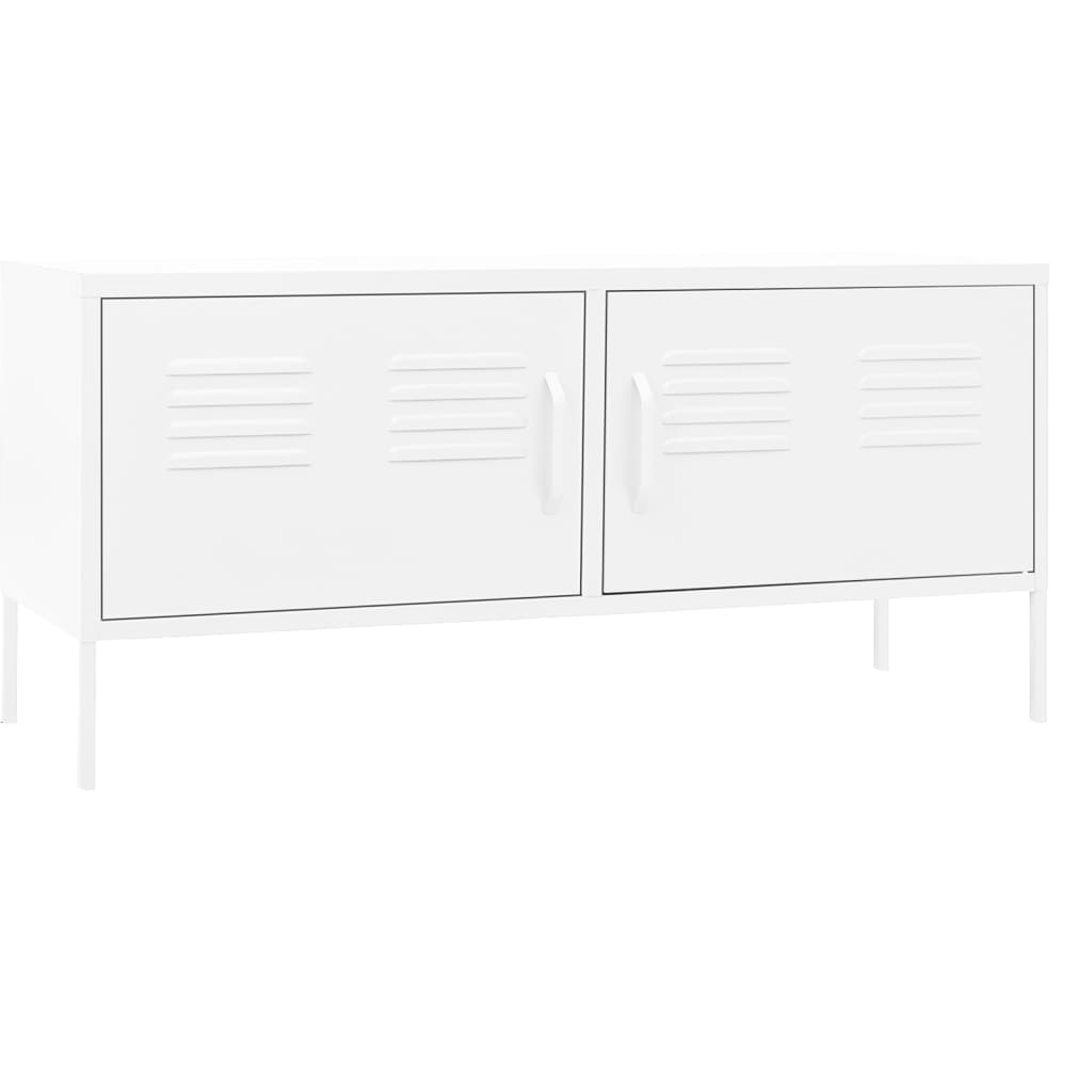 vidaXL Szafka pod telewizor, biała, 105x35x50 cm, stalowa