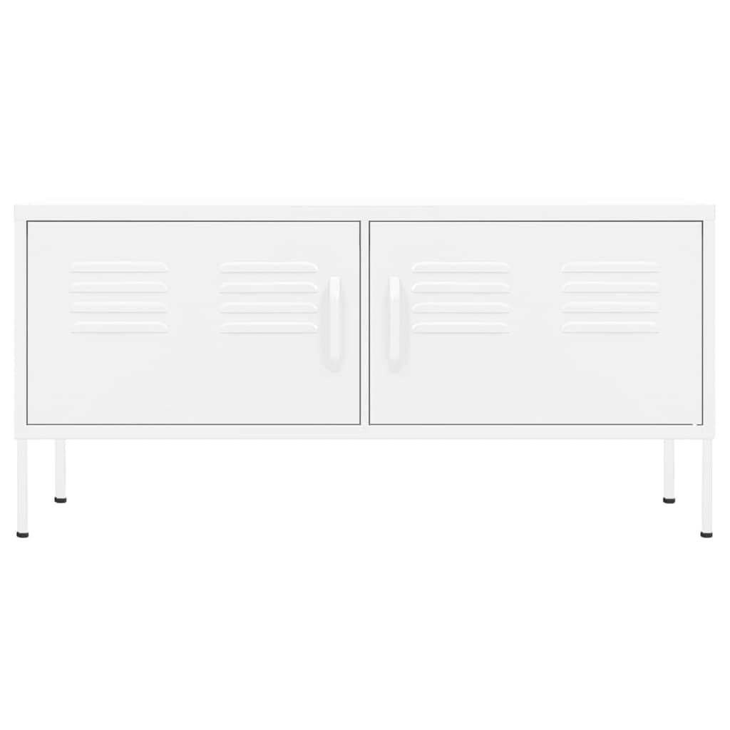vidaXL Szafka pod telewizor, biała, 105x35x50 cm, stalowa
