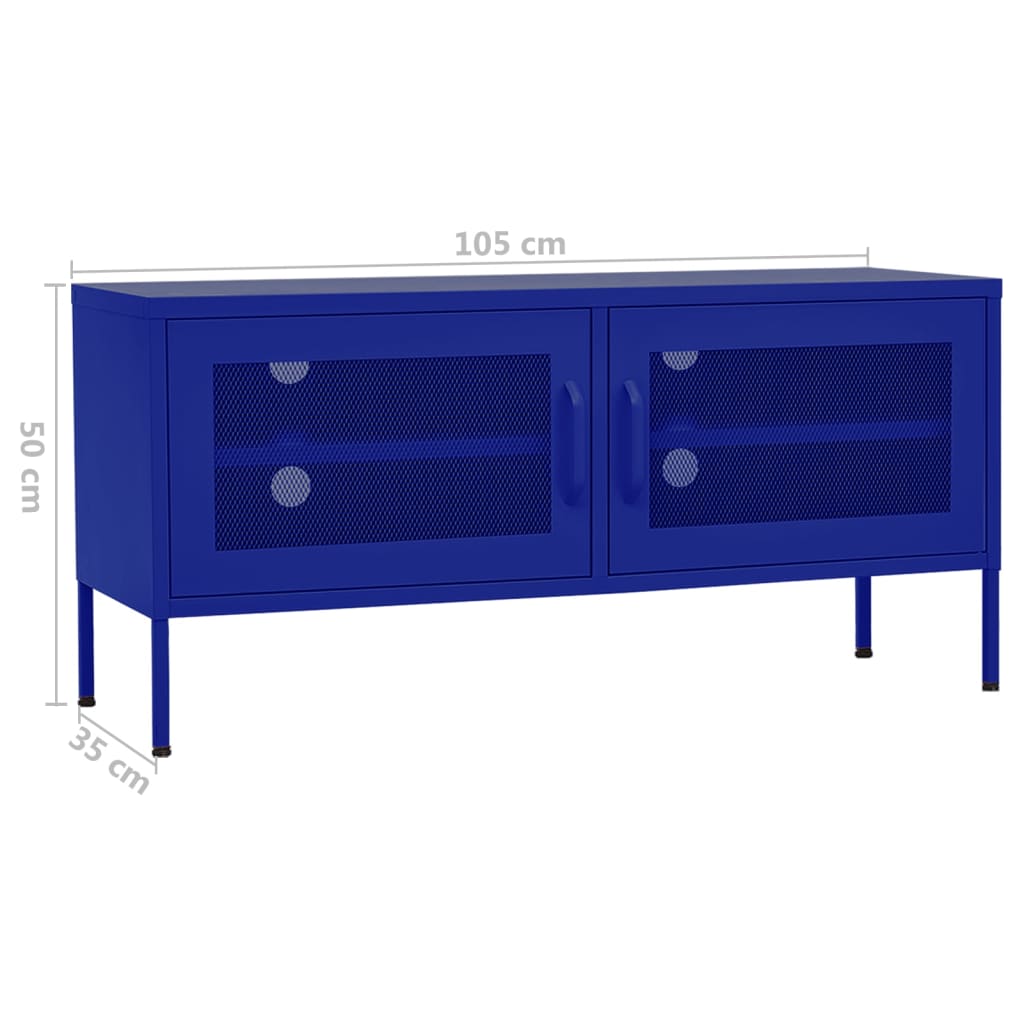 vidaXL Szafka pod telewizor, granatowa, 105x35x50 cm, stalowa