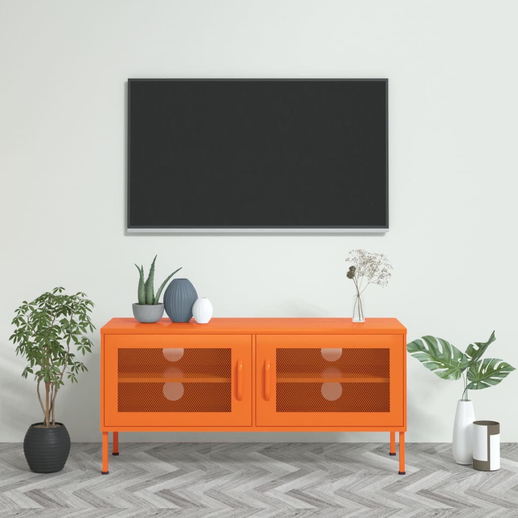 vidaXL Szafka pod telewizor, pomarańczowa, 105x35x50 cm, stalowa