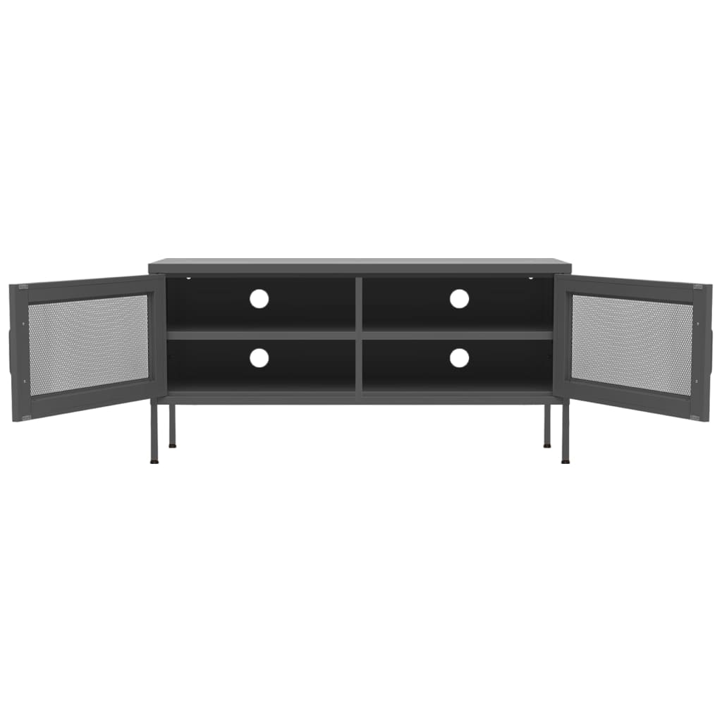 vidaXL Szafka pod telewizor, antracytowa, 105x35x50 cm, stalowa