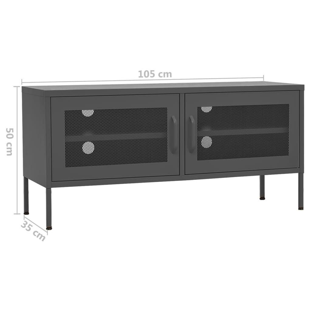 vidaXL Szafka pod telewizor, antracytowa, 105x35x50 cm, stalowa