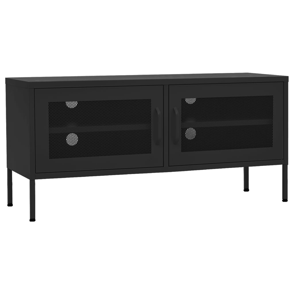 vidaXL Szafka pod telewizor, czarna, 105x35x50 cm, stalowa