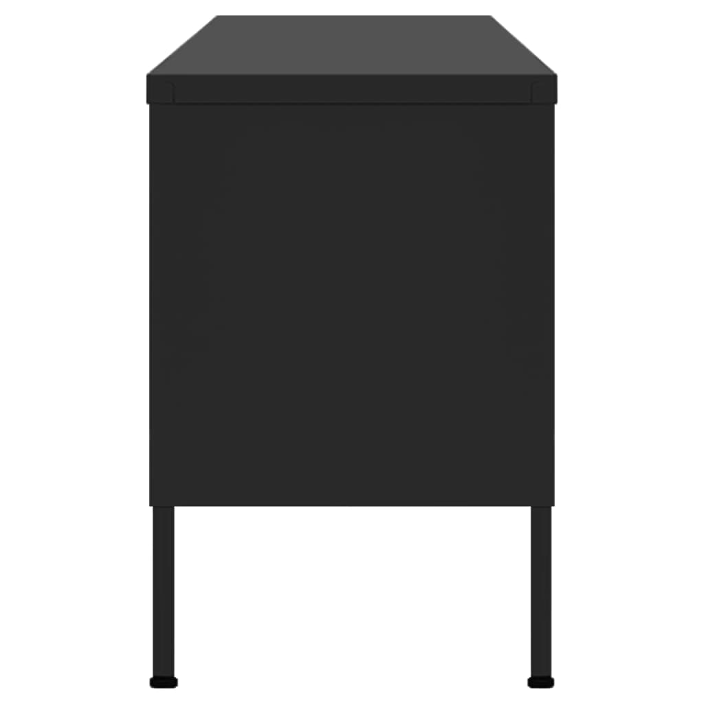 vidaXL Szafka pod telewizor, czarna, 105x35x50 cm, stalowa