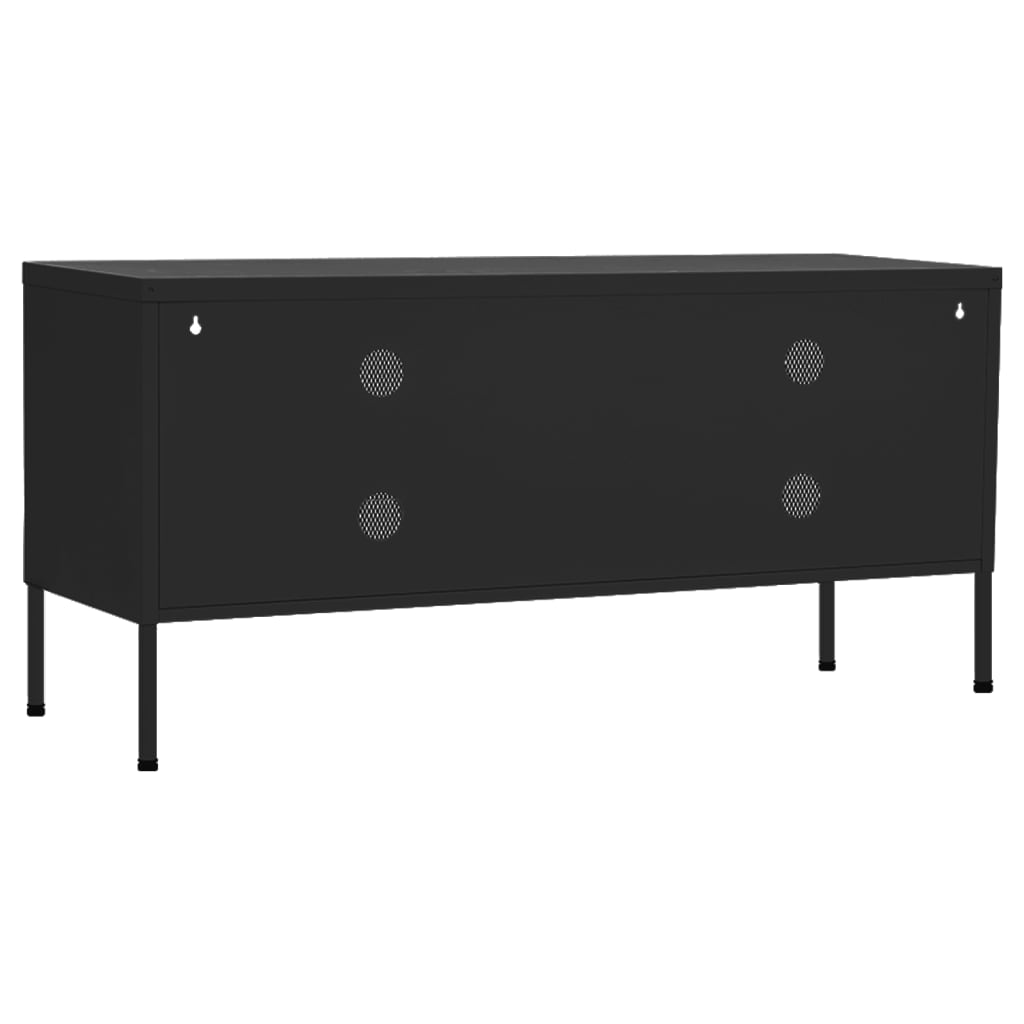 vidaXL Szafka pod telewizor, czarna, 105x35x50 cm, stalowa