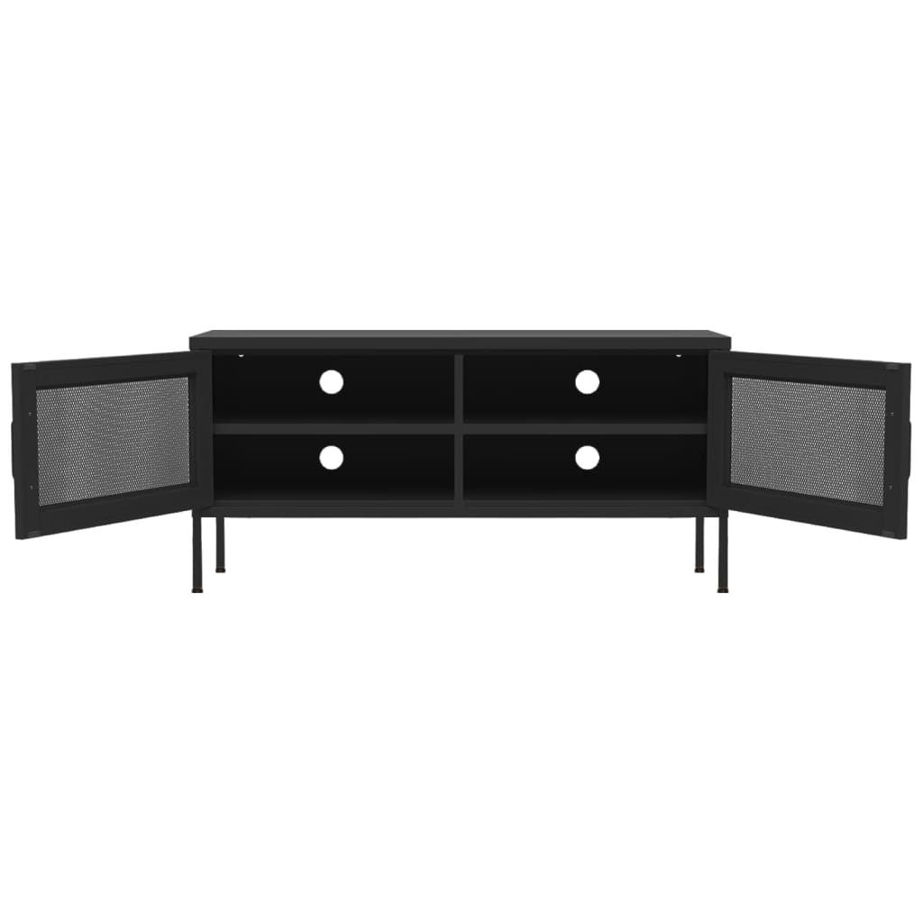 vidaXL Szafka pod telewizor, czarna, 105x35x50 cm, stalowa