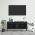 vidaXL Szafka pod telewizor, czarna, 105x35x50 cm, stalowa