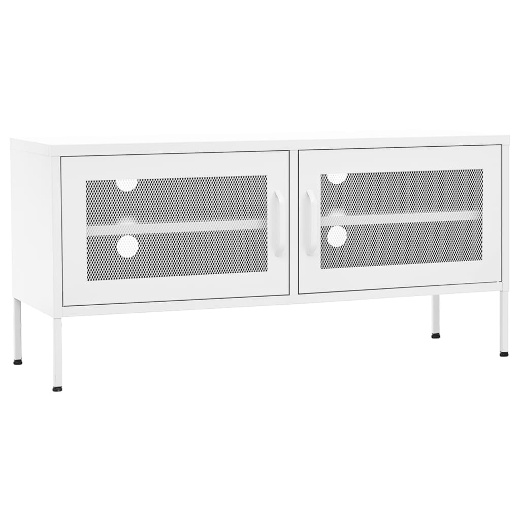 vidaXL Szafka pod telewizor, biała, 105x35x50 cm, stalowa