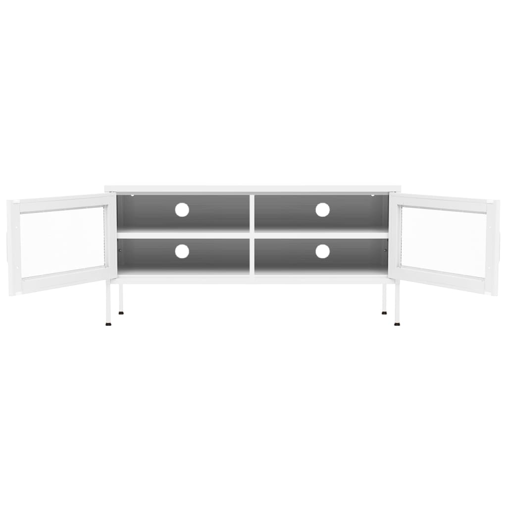 vidaXL Szafka pod telewizor, biała, 105x35x50 cm, stalowa
