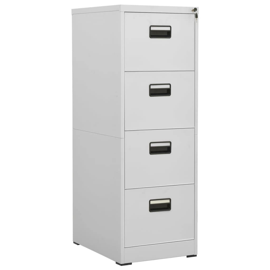 vidaXL Szafka kartotekowa, jasnoszara, 46x62x133 cm, stalowa