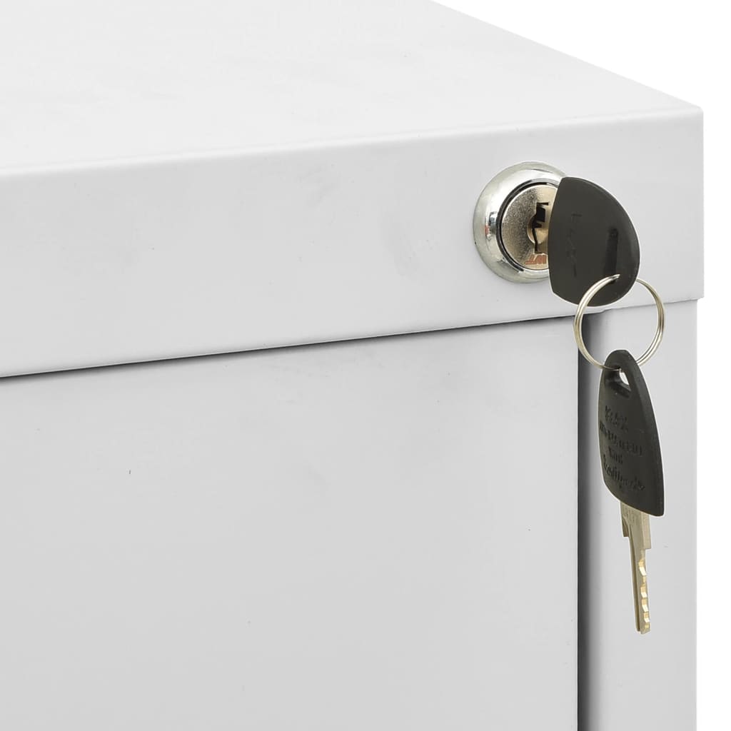 vidaXL Szafka kartotekowa, jasnoszara, 46x62x164 cm, stalowa