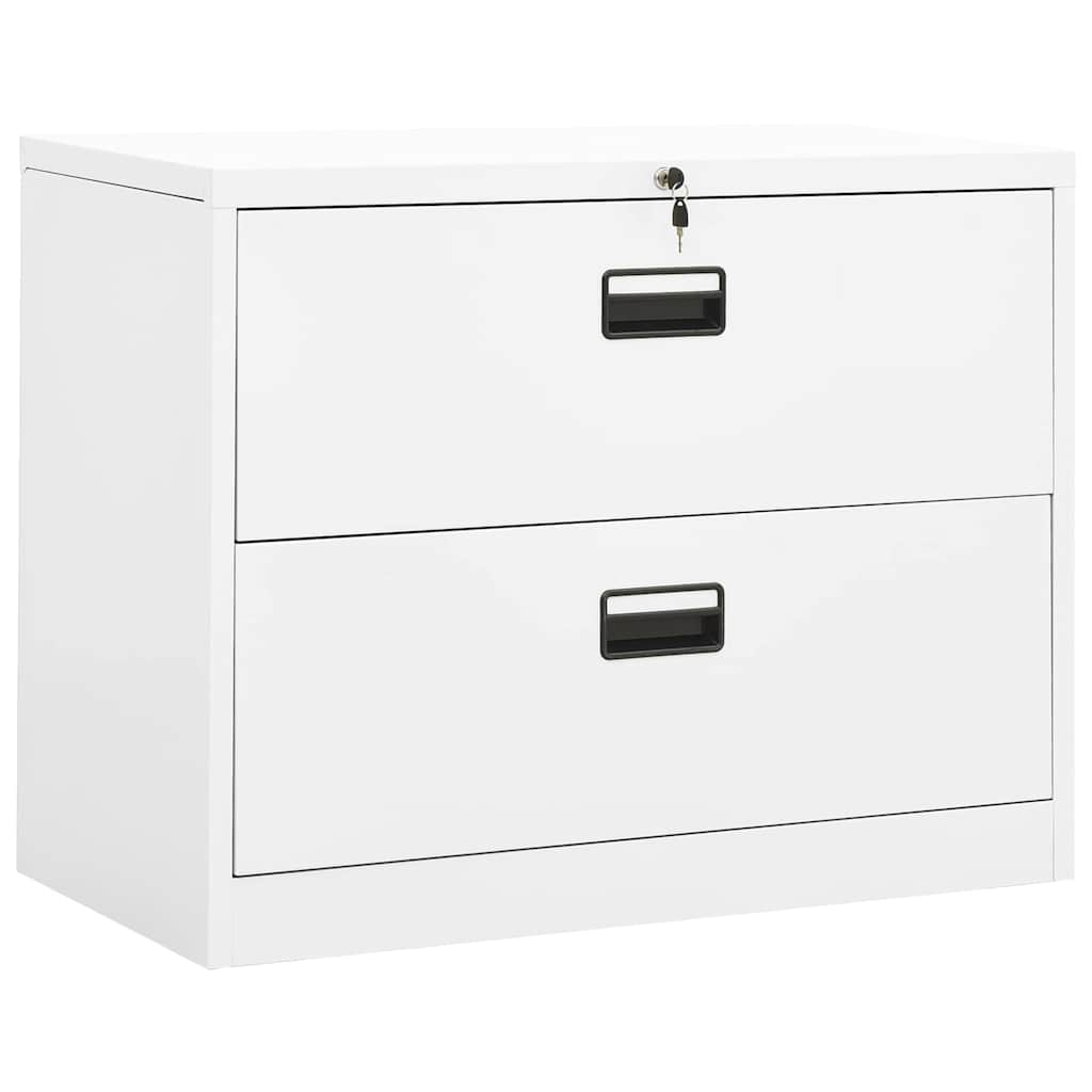 vidaXL Szafka kartotekowa, biała, 90x46x72,5 cm, stalowa