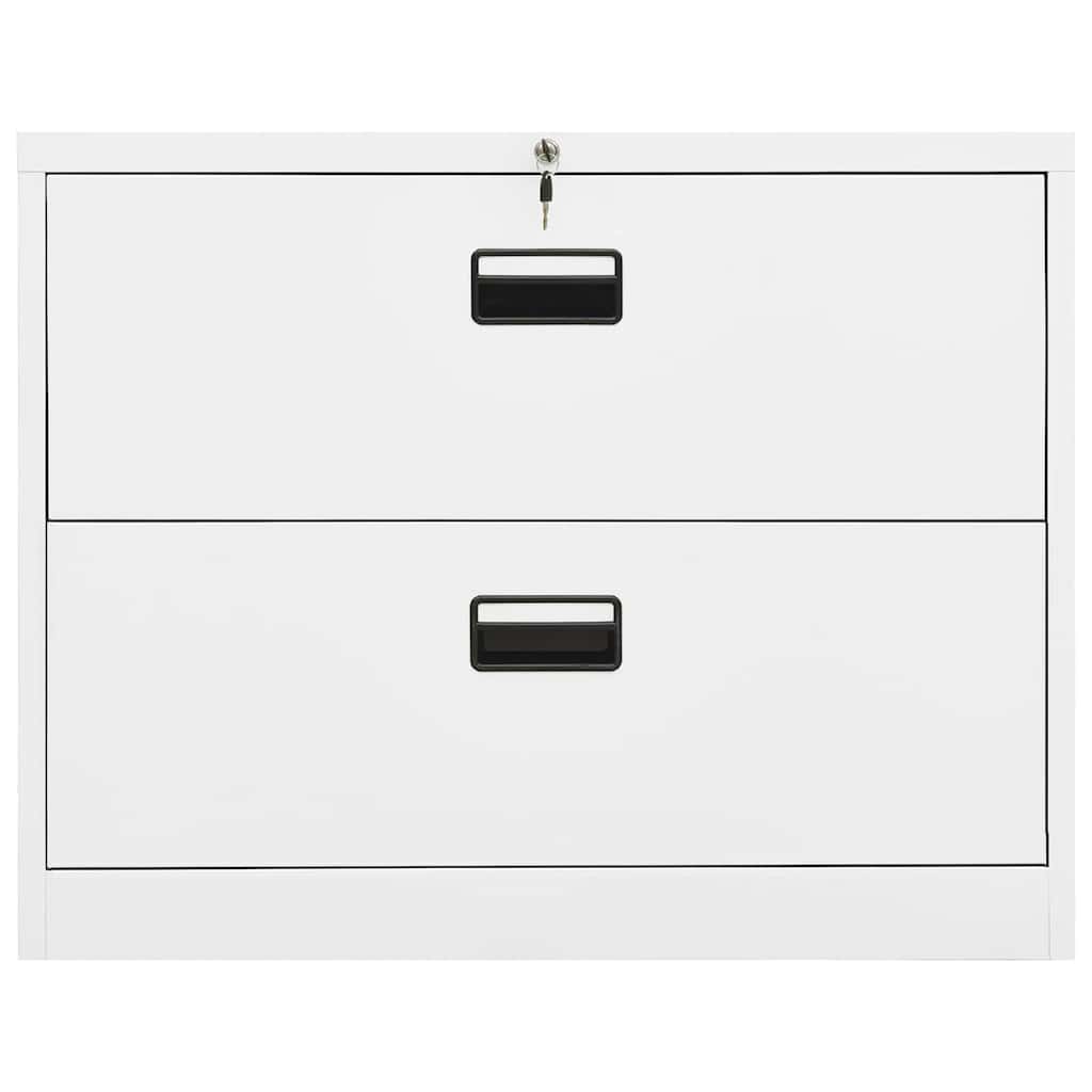 vidaXL Szafka kartotekowa, biała, 90x46x72,5 cm, stalowa