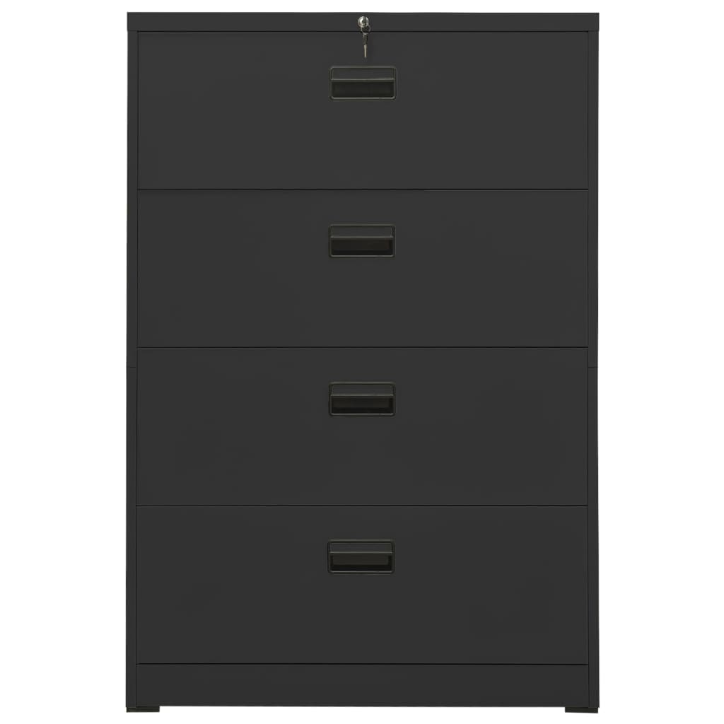 vidaXL Szafka kartotekowa, antracytowa, 90x46x134 cm, stalowa