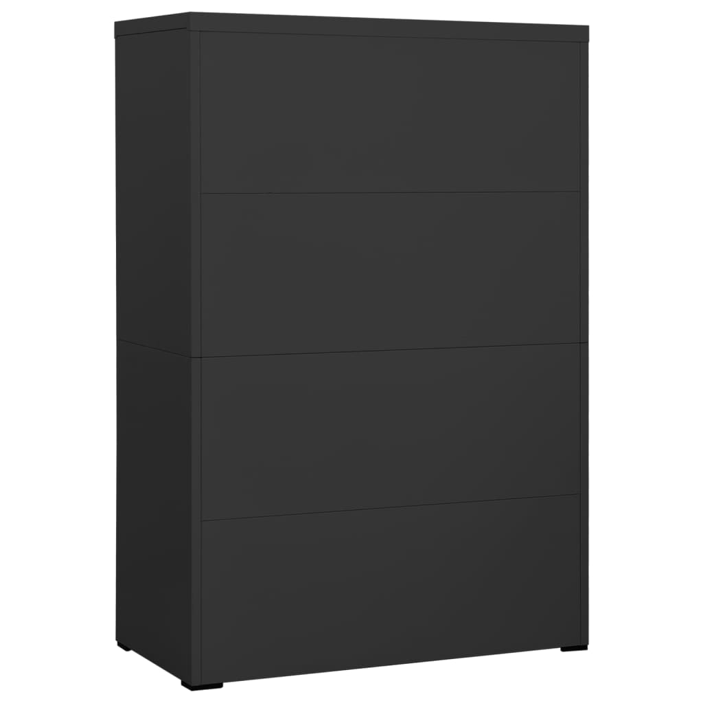 vidaXL Szafka kartotekowa, antracytowa, 90x46x134 cm, stalowa